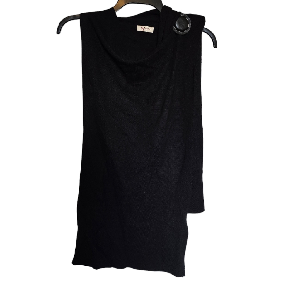 W Collection Asymmetrical Black Sweater Size Small